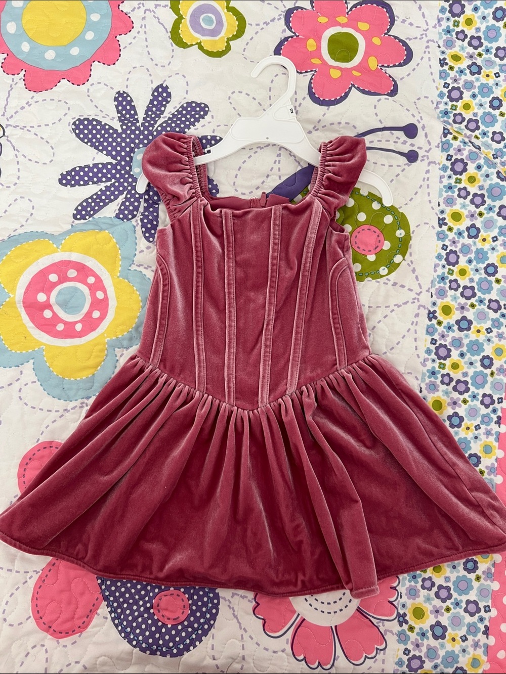 The Children's Place Velvet Ruffle-Strap Party Dress in Dusty Rose - Picture 1 of 4
